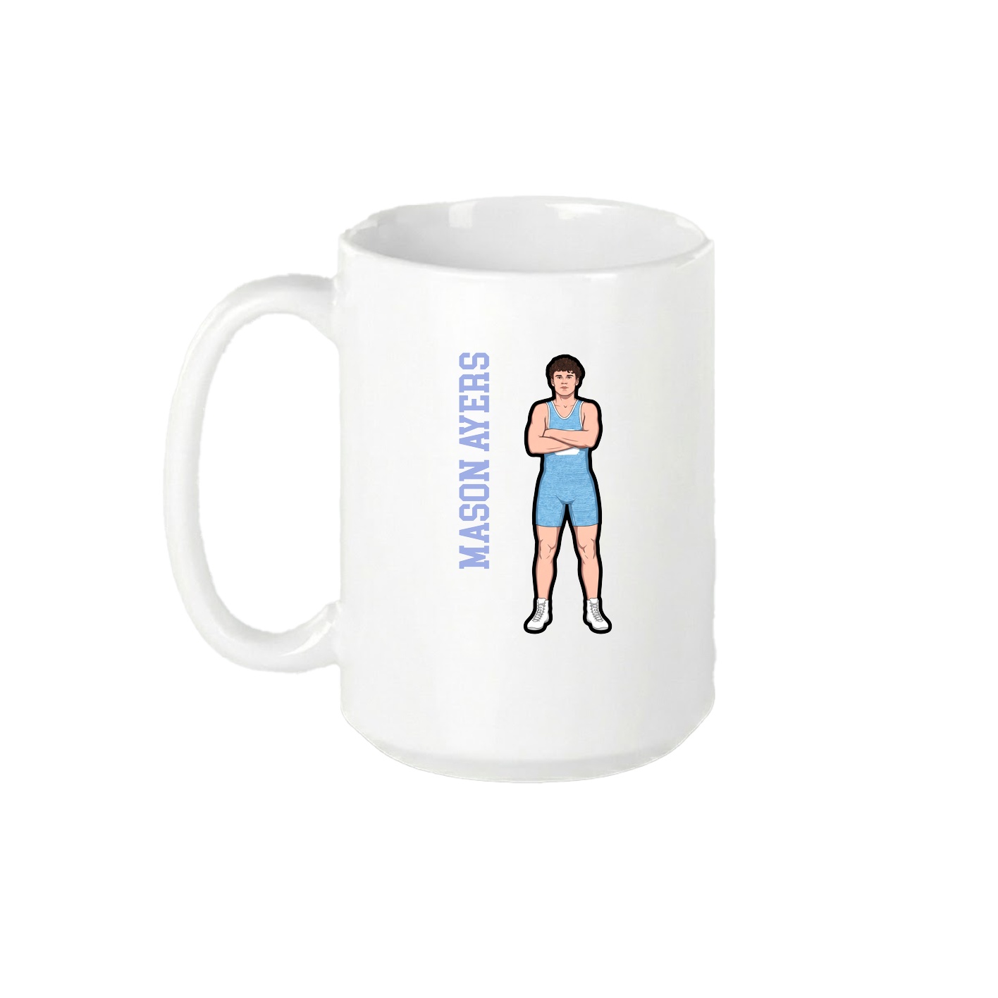 15oz Coffee Mug — Name Vertical in White