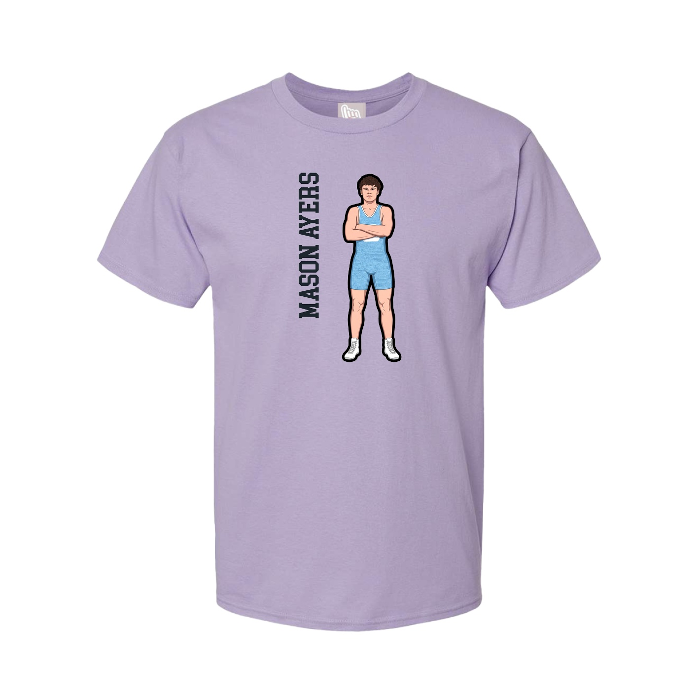 Tee — Name Vertical in Purple