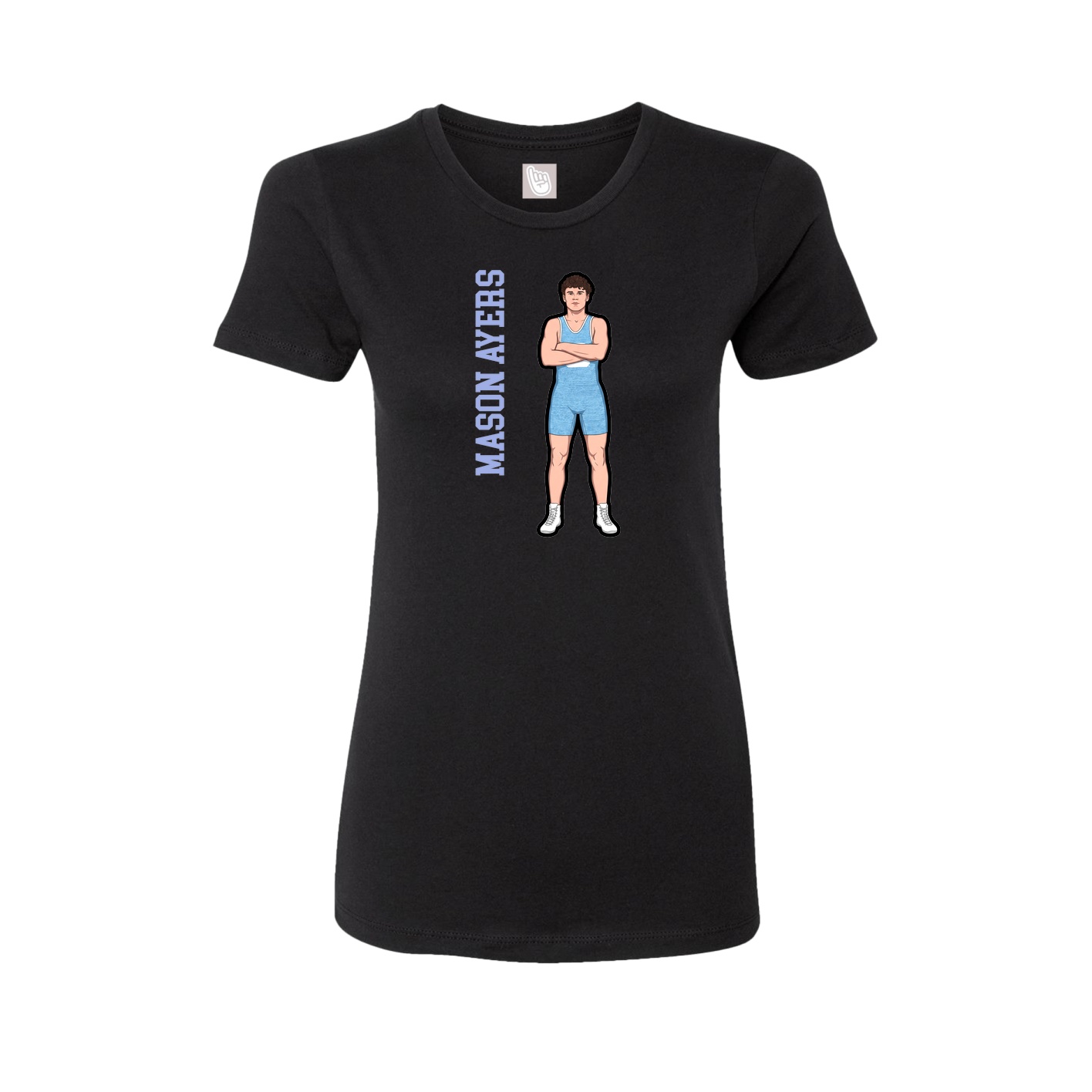Womens Tee — Name Vertical in Black