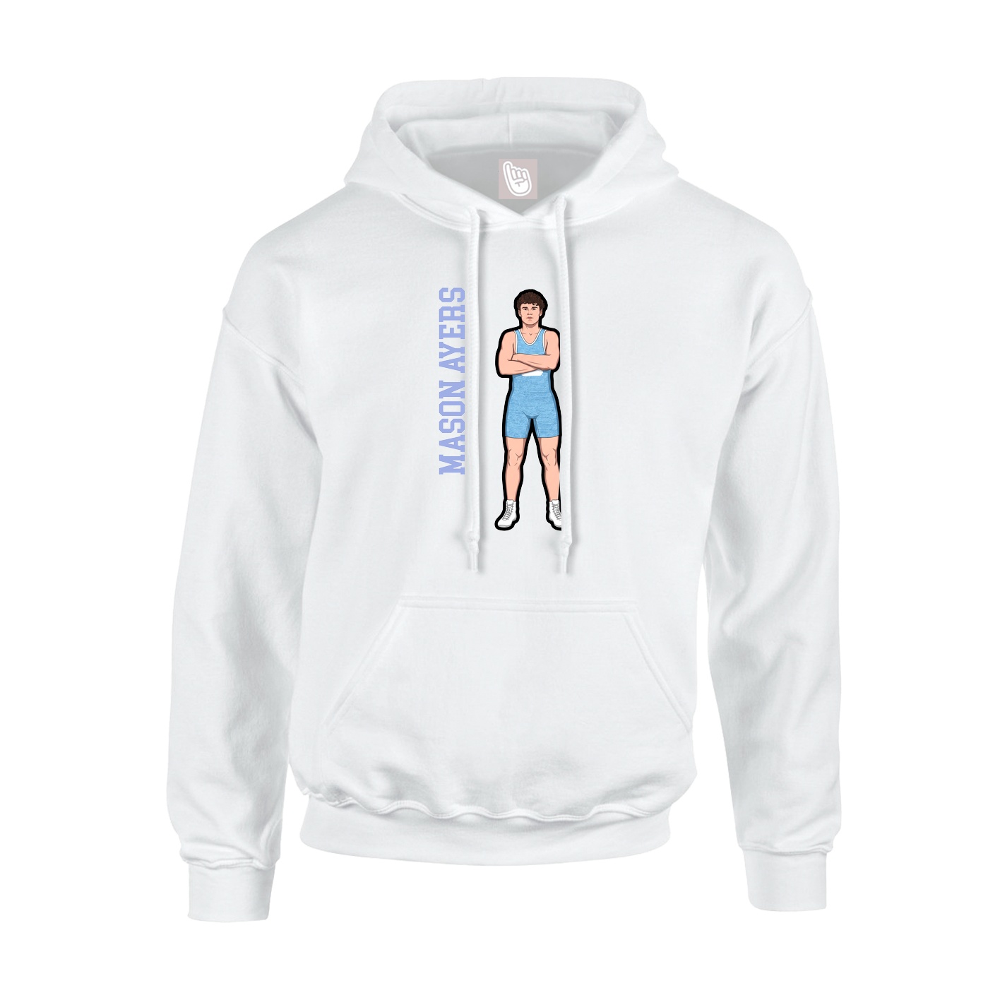 Hoodie — Name Vertical in White