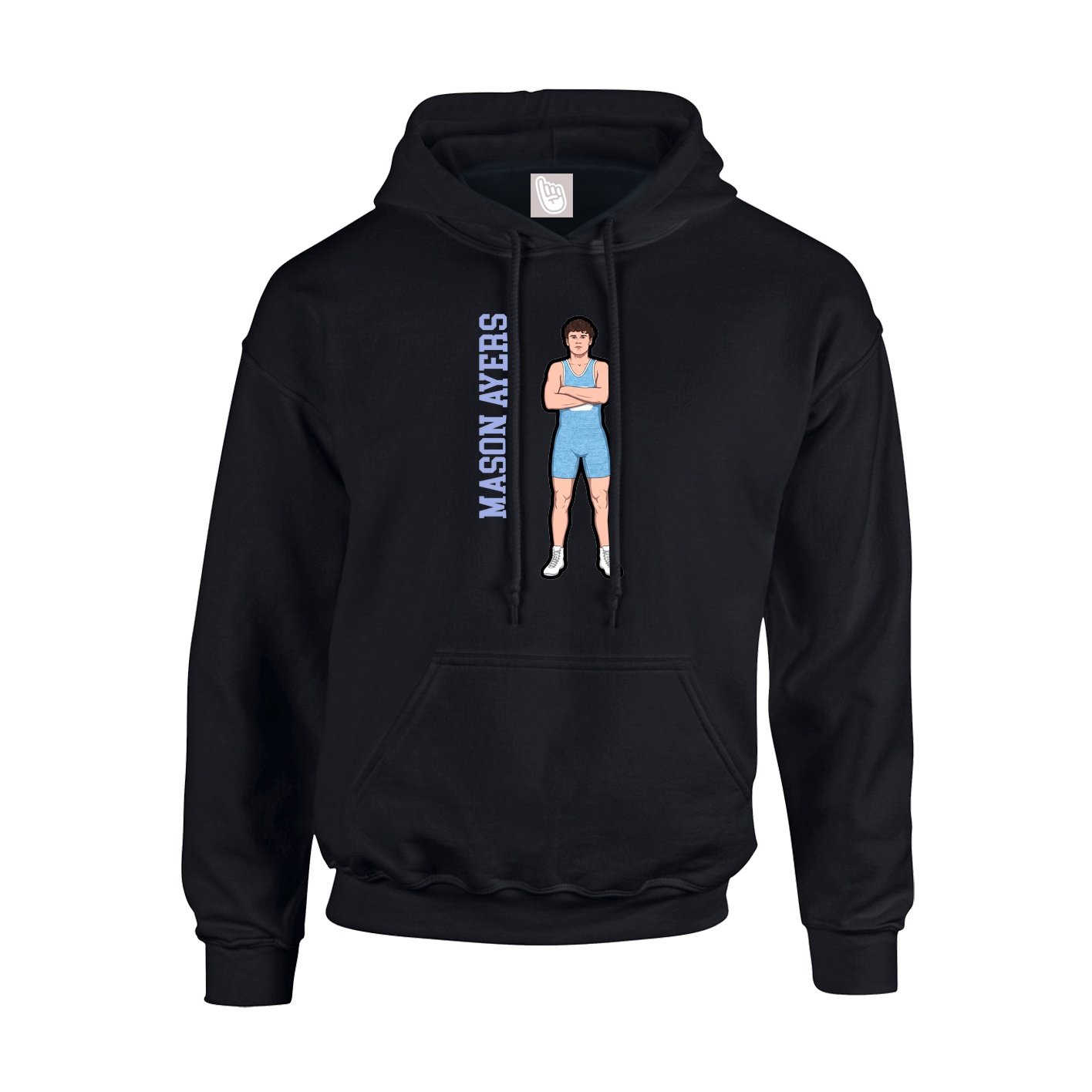 Youth Hoodie — Name Vertical in Black