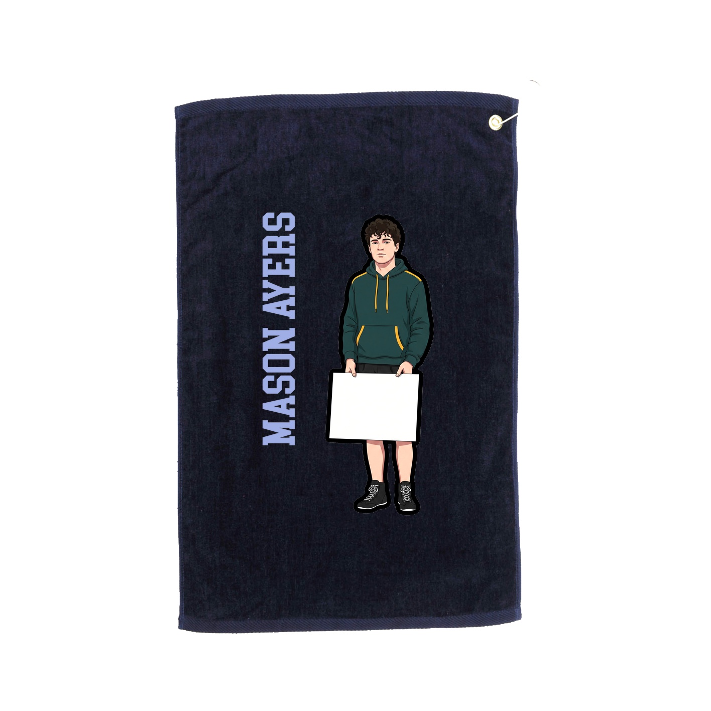 Golf Towel — Name Vertical in Navy