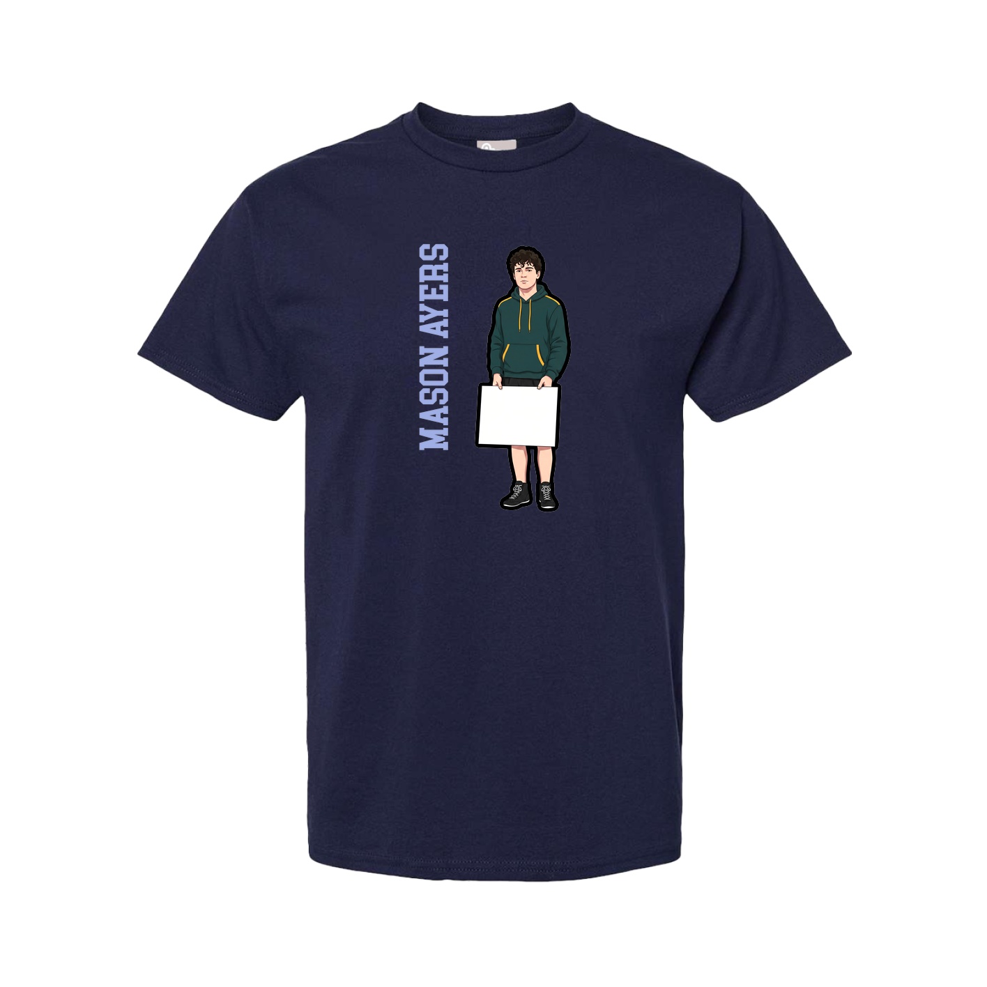 Tee — Name Vertical in Navy