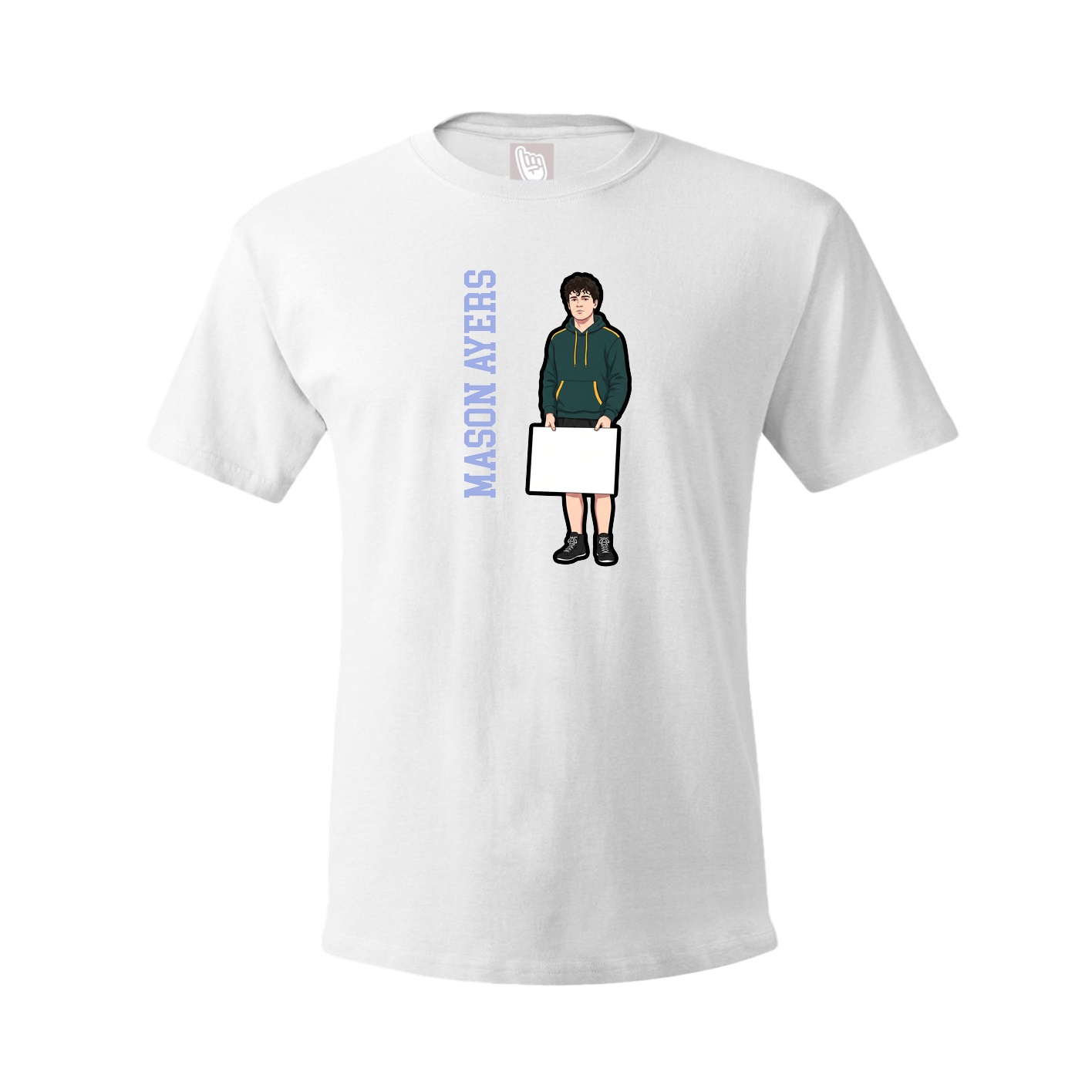 Tee — Name Vertical in White