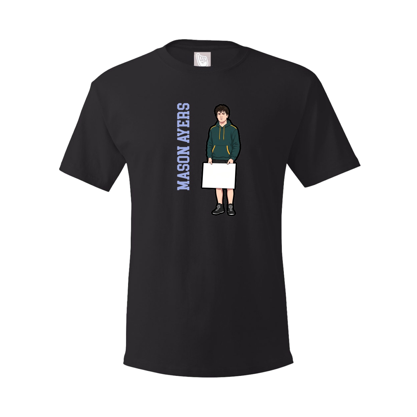 Youth Tee — Name Vertical in Black