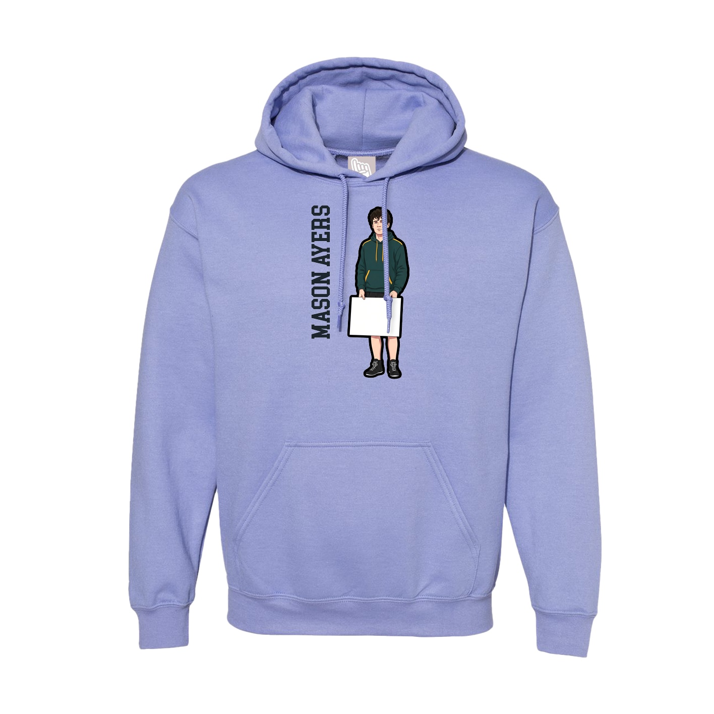 Hoodie — Name Vertical in Purple