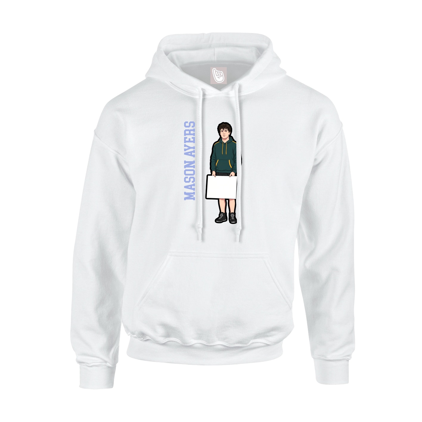Hoodie — Name Vertical in White