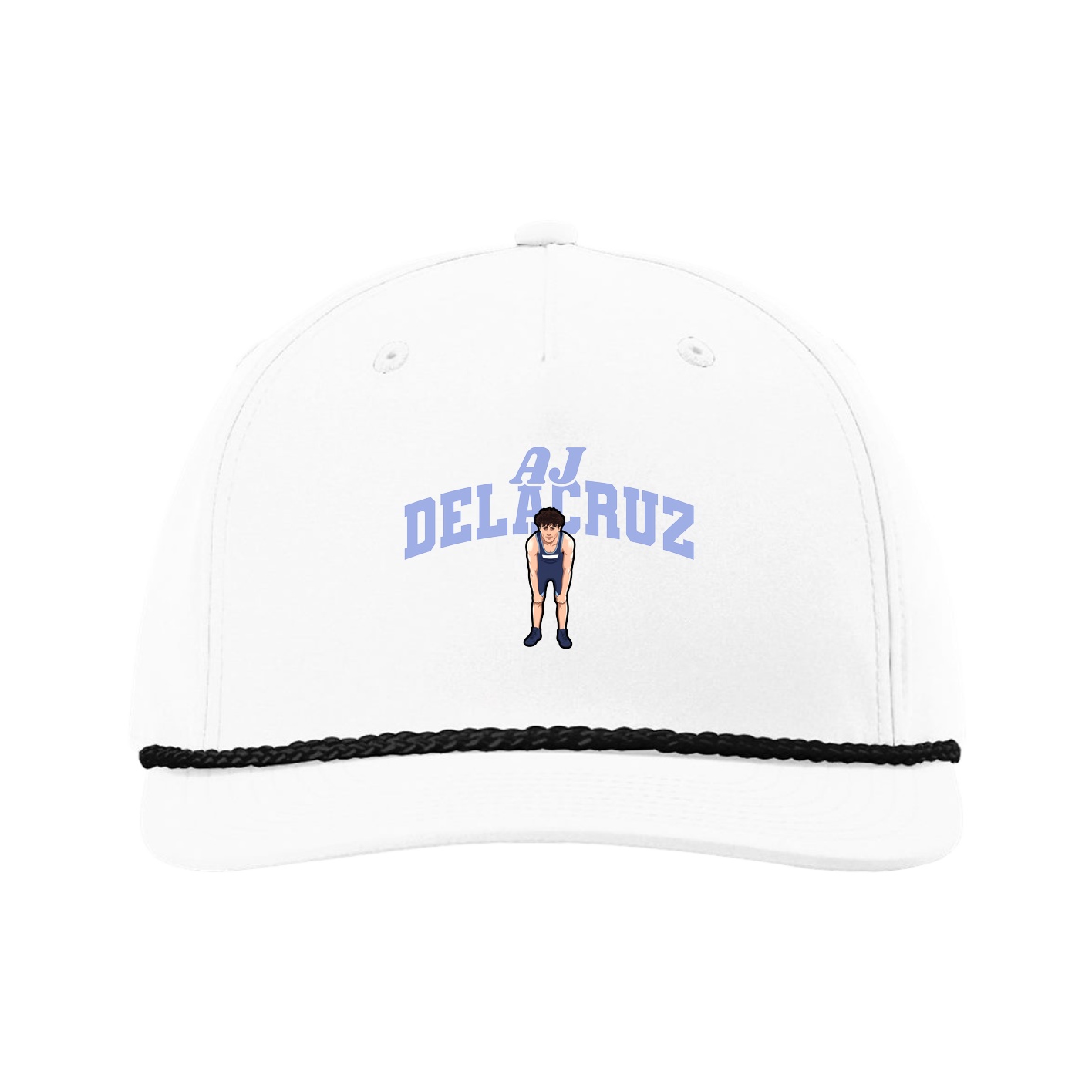 Five-Panel Classic Rope Cap — Signature Arch in White