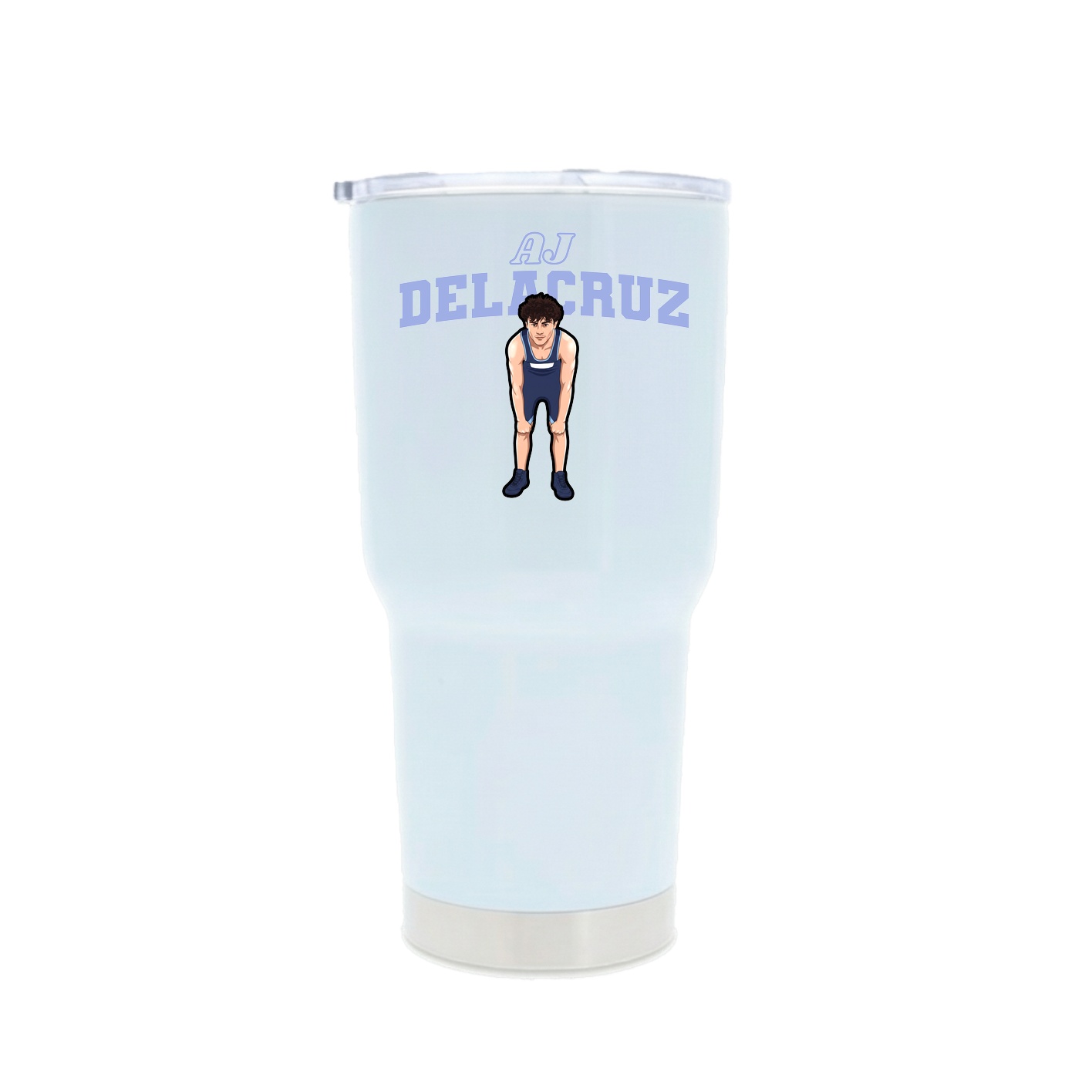 30oz Stainless Steel Tumbler — Name Arch in White