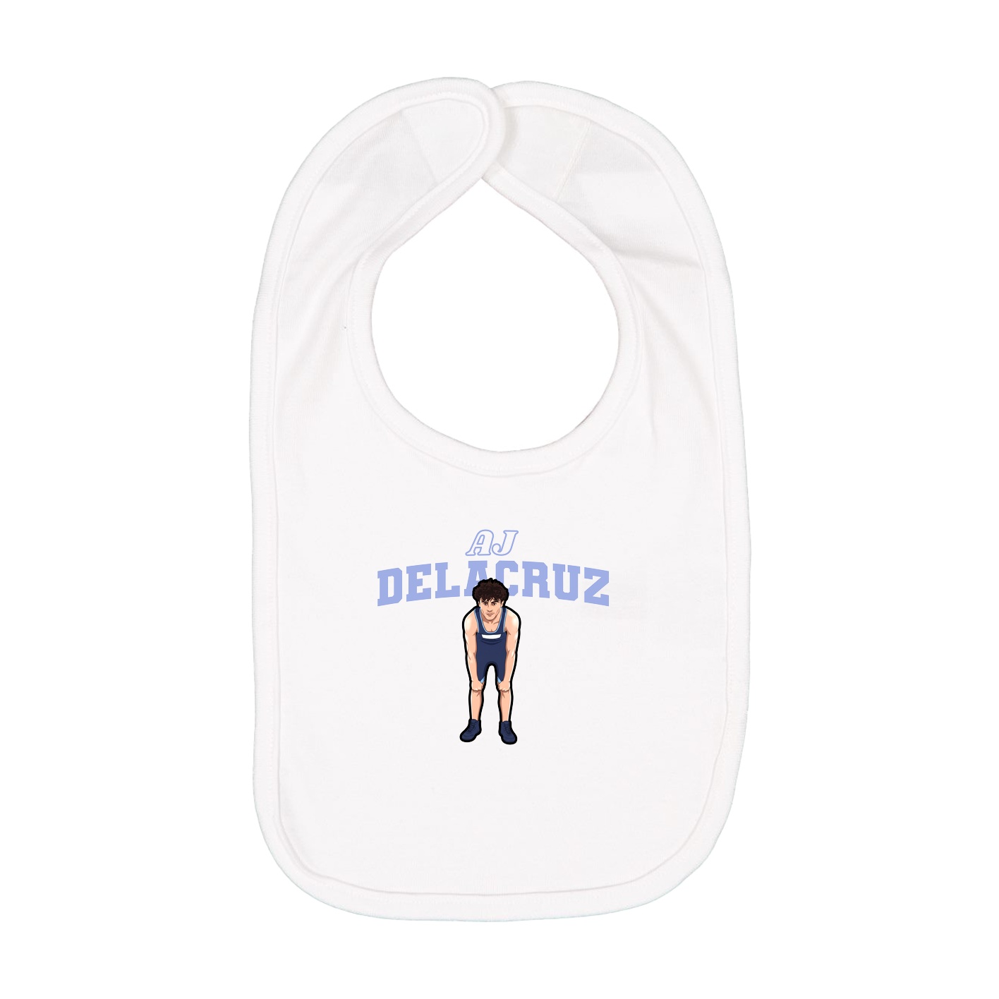 Infant Bib — Name Arch in White