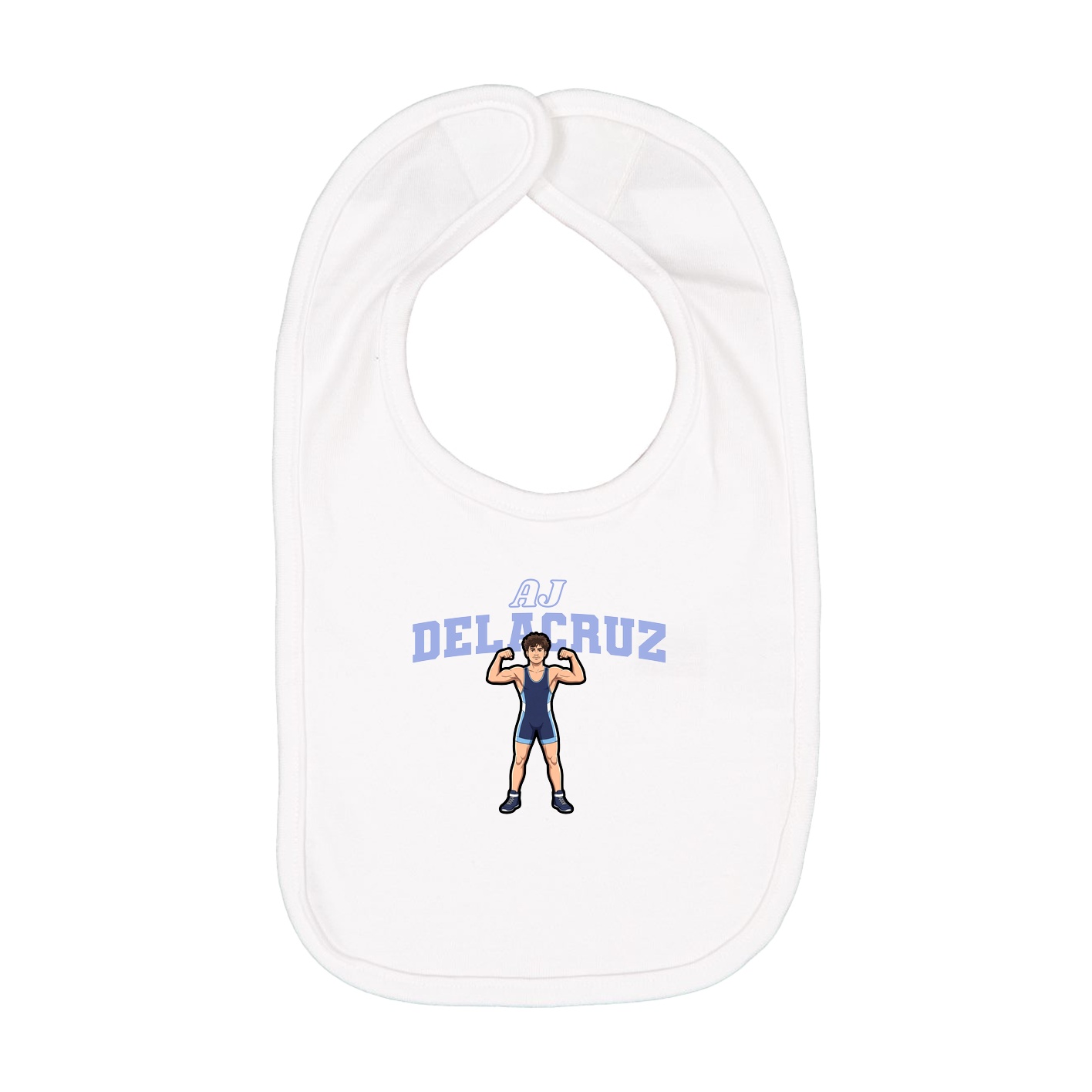 Infant Bib — Name Arch in White