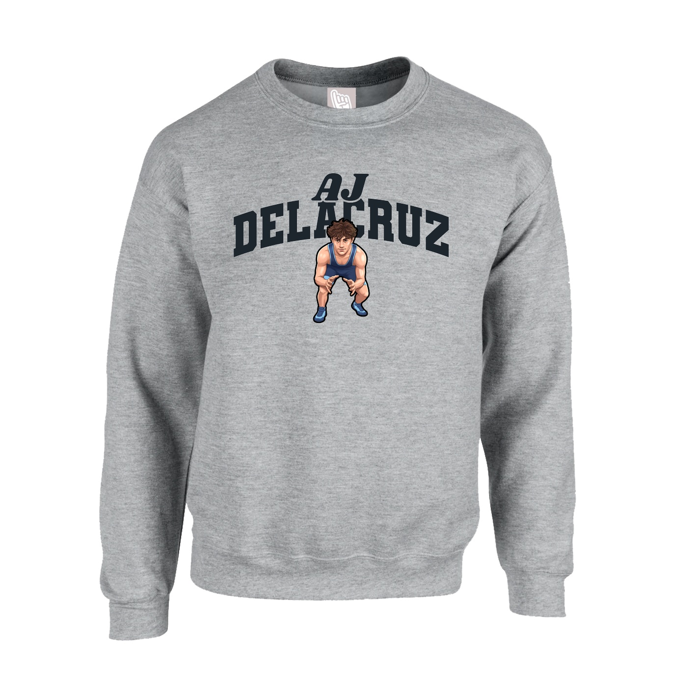Fleece Crew — Signature Arch in Grey