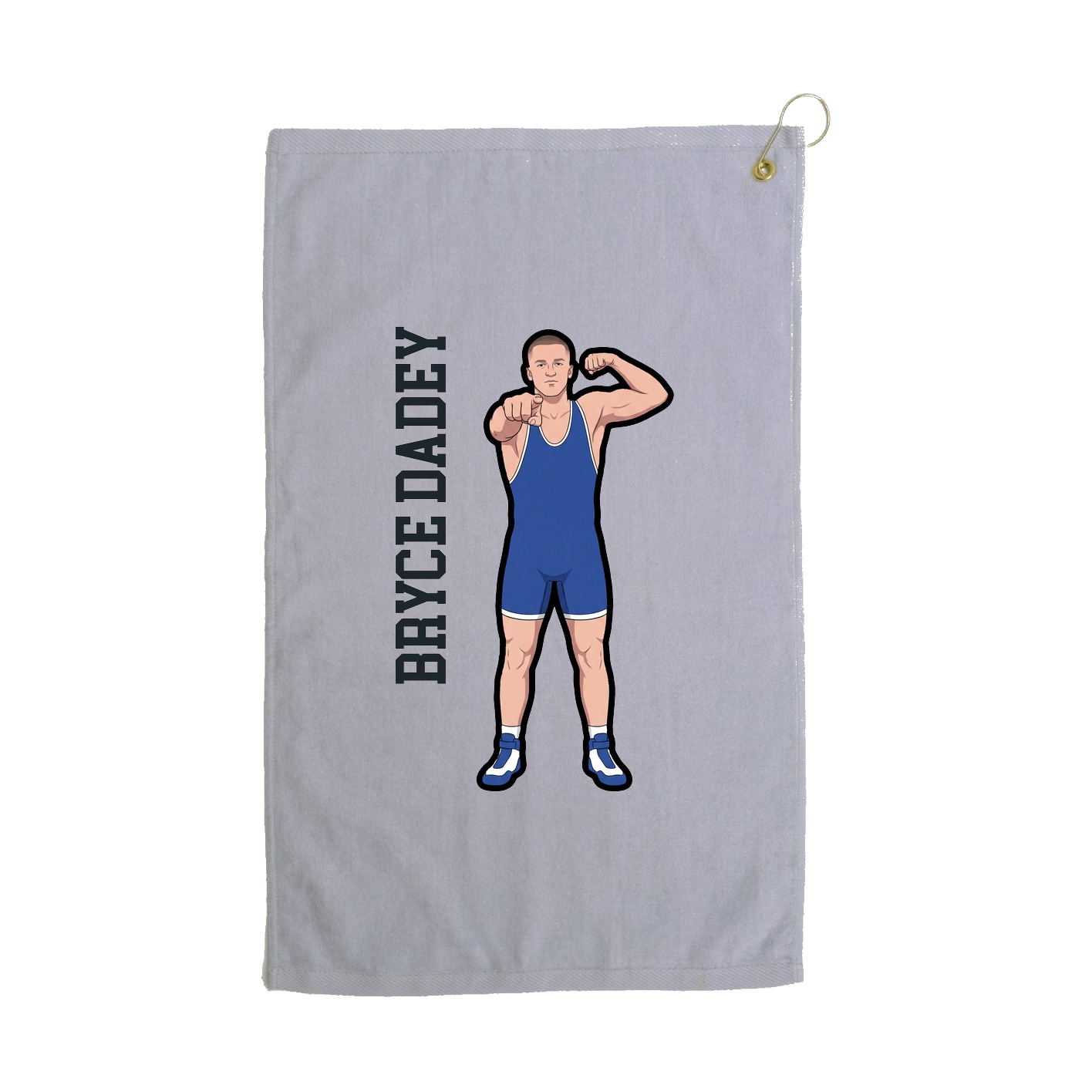 Golf Towel — Name Vertical in Grey