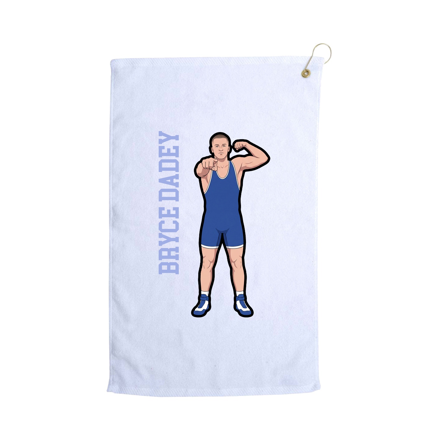 Golf Towel — Name Vertical in White