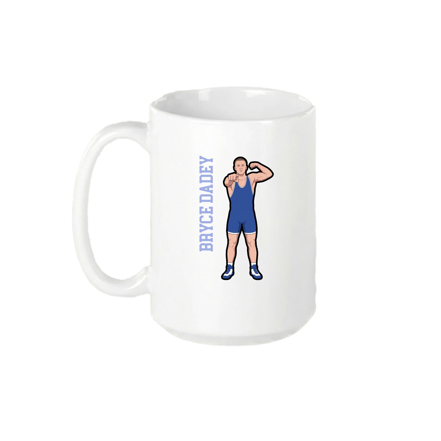 15oz Coffee Mug — Name Vertical in White