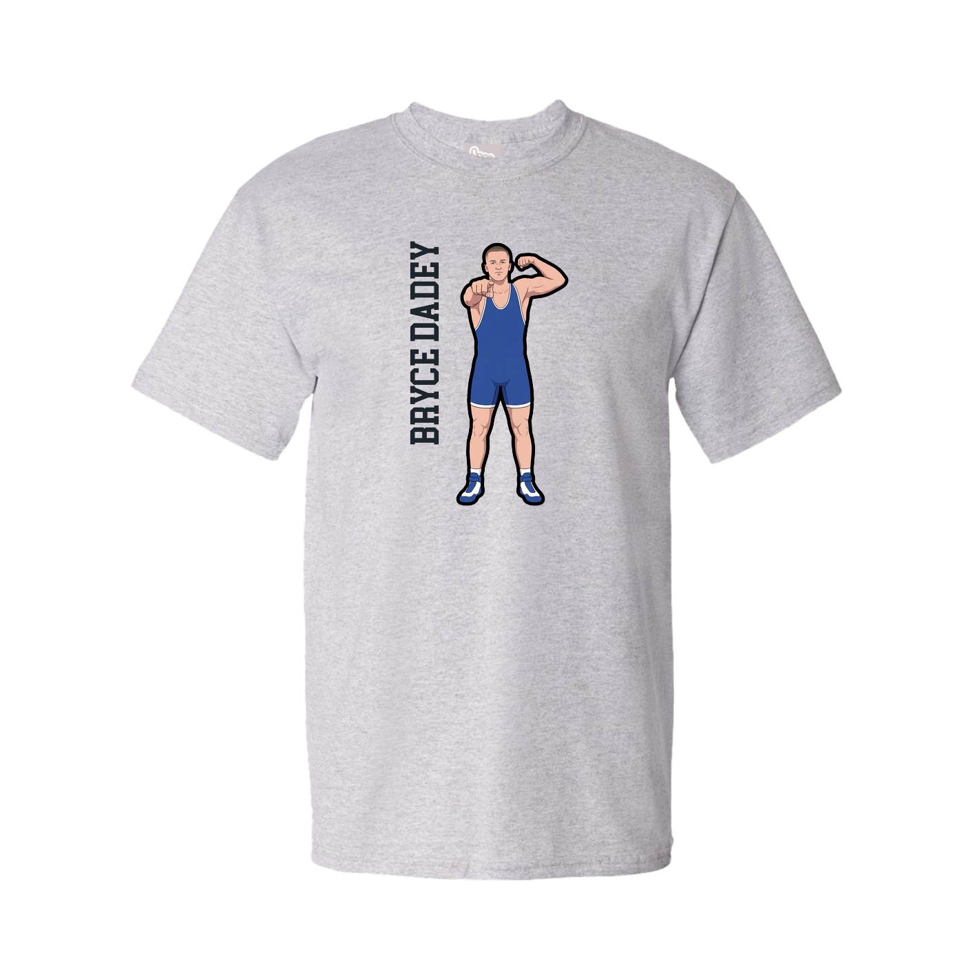 Tee — Name Vertical in Grey