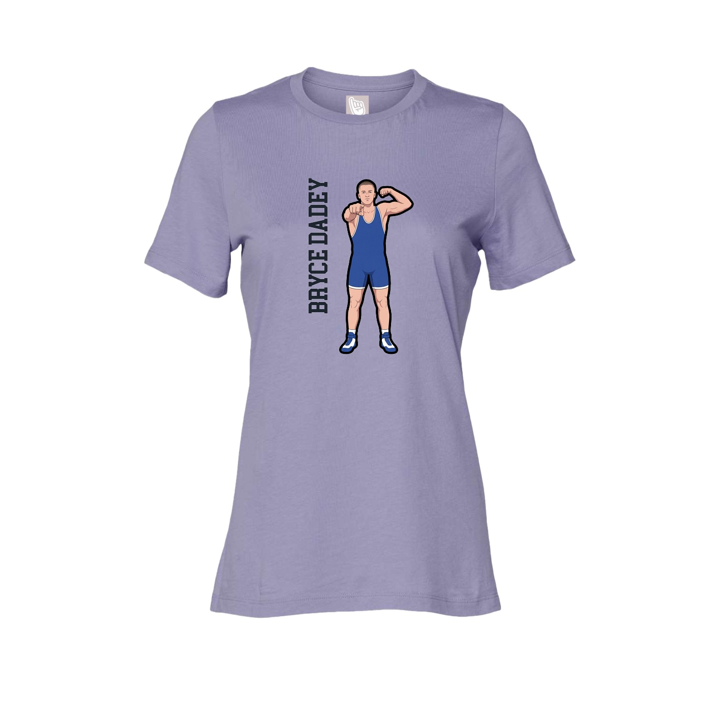 Fitted Women's Tee — Name Vertical in Purple