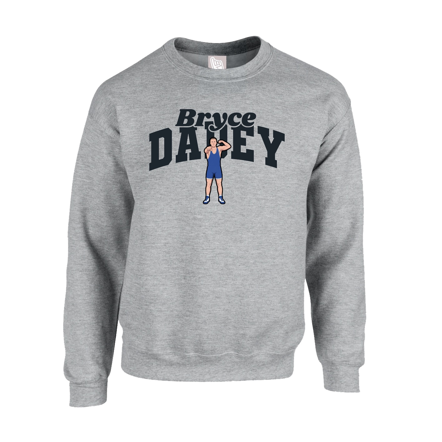 Fleece Crew — Signature Arch in Grey