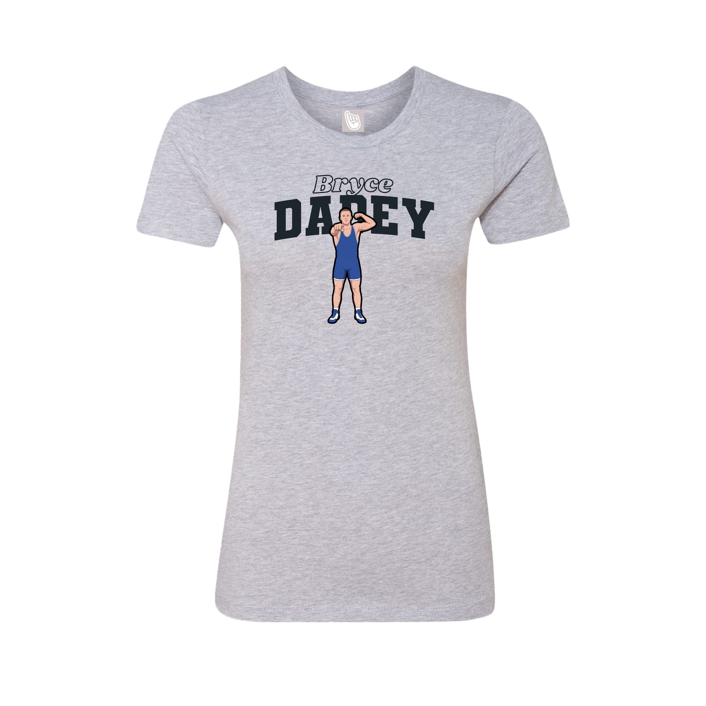 Fitted Women's Tee — Name Arch in Grey