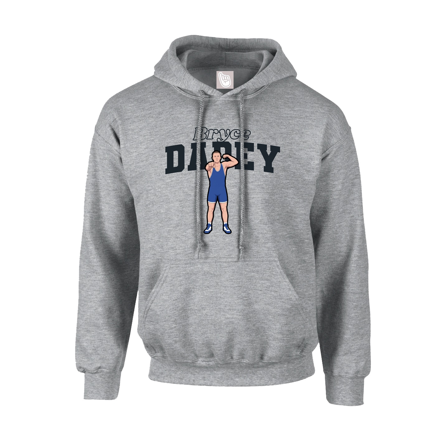 Hoodie — Name Arch in Grey