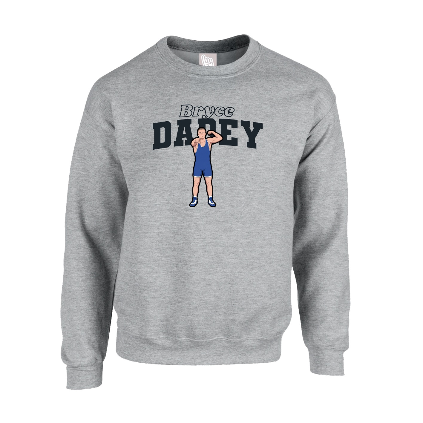 Fleece Crew — Name Arch in Grey