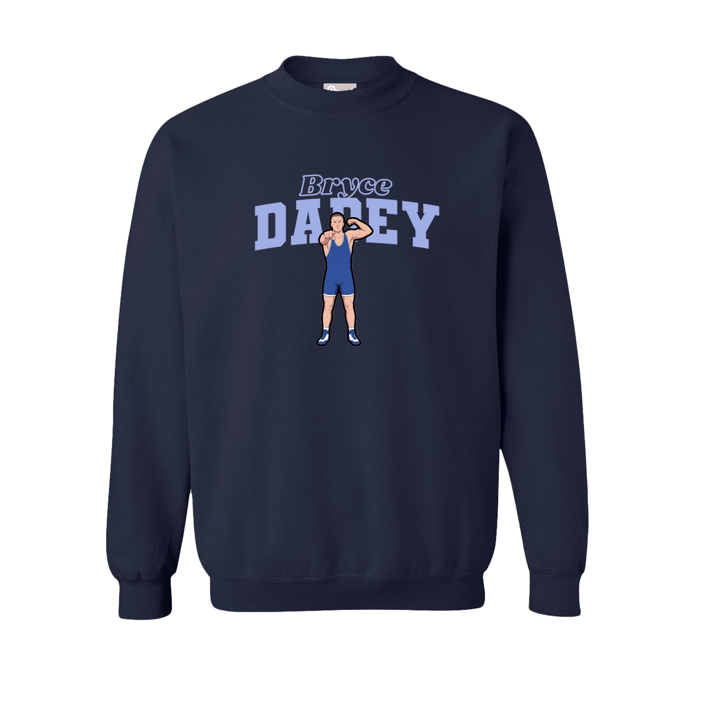 Fleece Crew — Name Arch in Navy