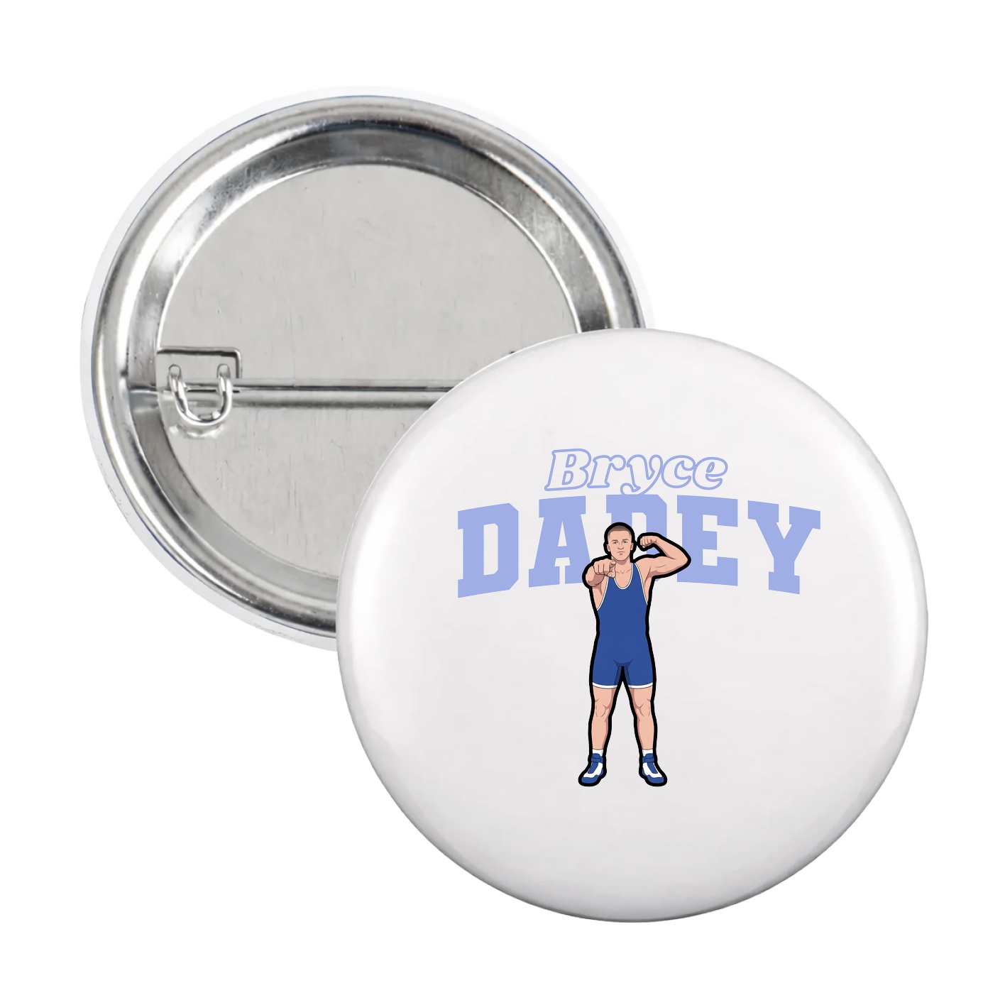 Game Day Button — Name Arch in White