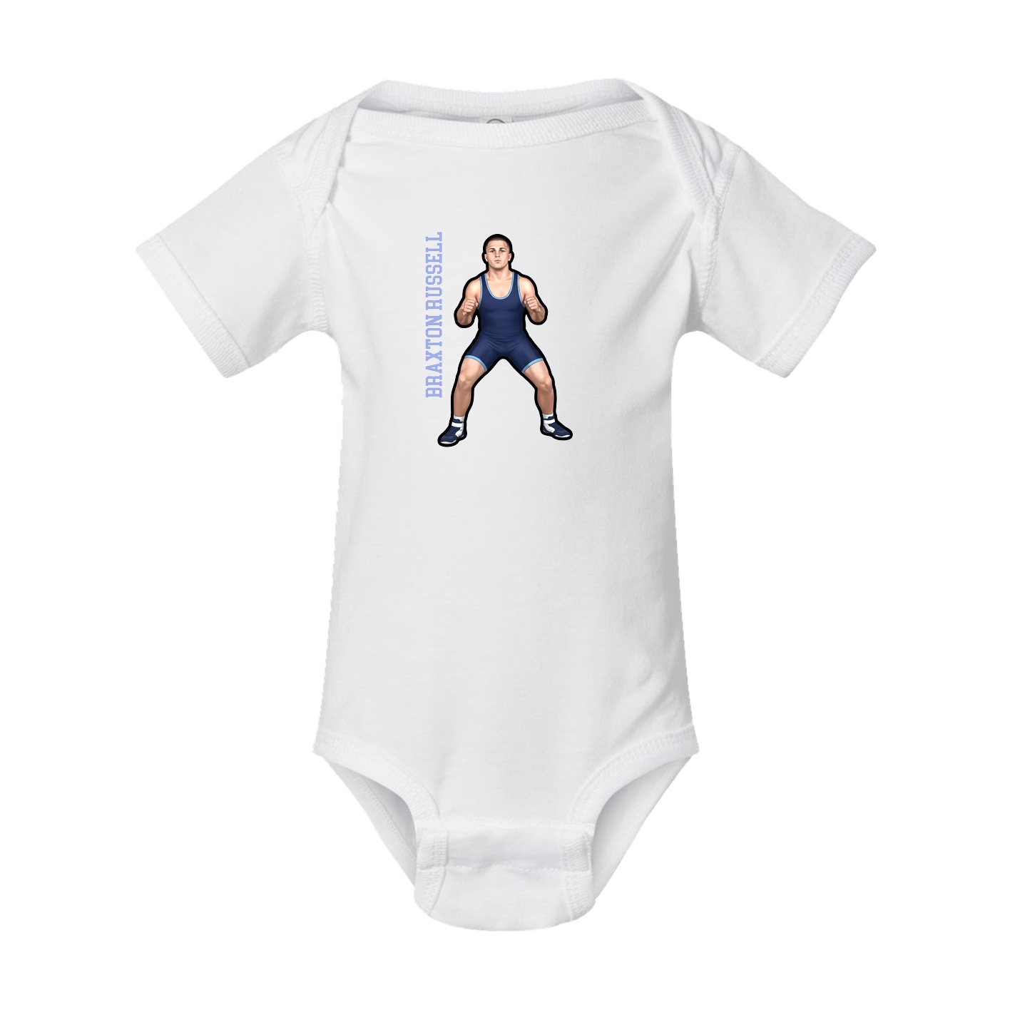 Baby Onesie — Name Vertical in White