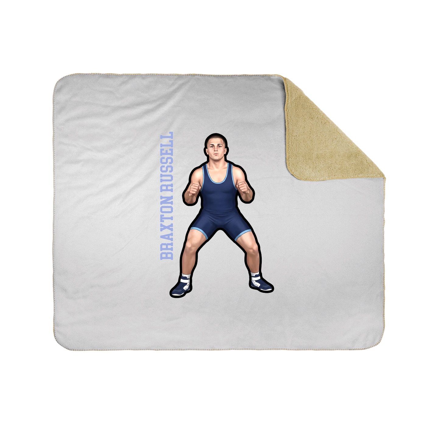Throw Blanket — Name Vertical in White