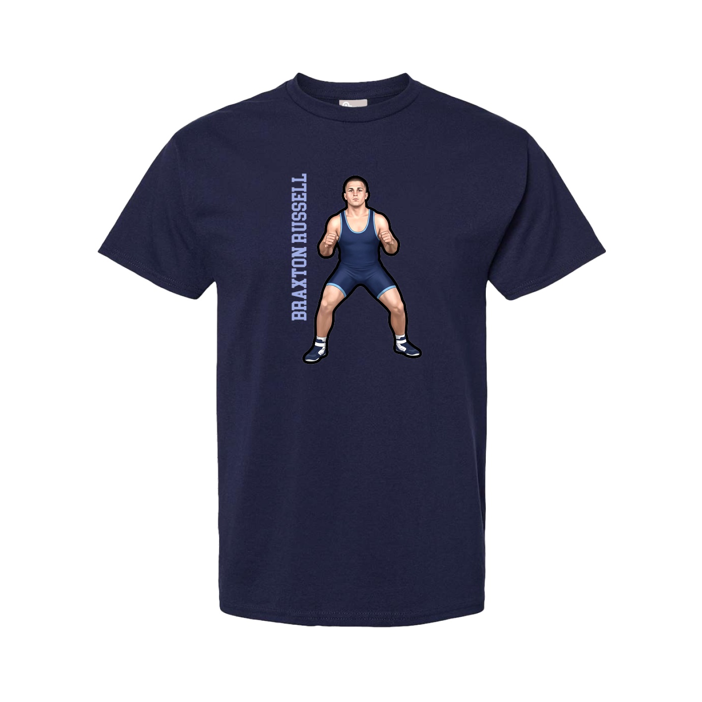 Youth Tee — Name Vertical in Navy