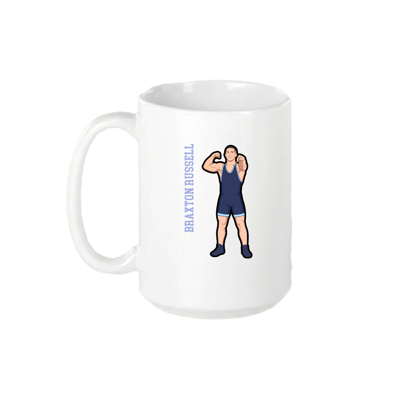 15oz Coffee Mug — Name Vertical in White