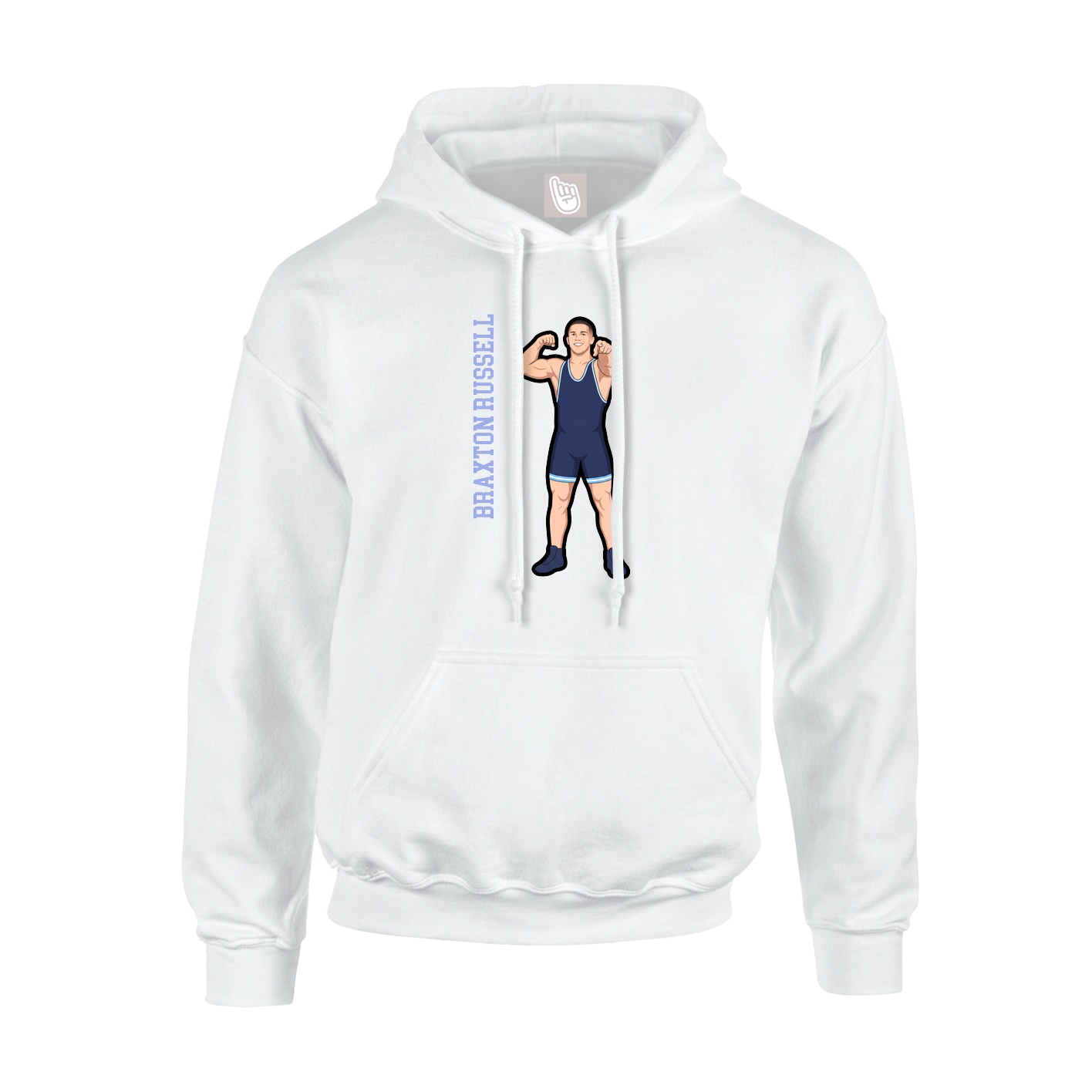 Youth Hoodie — Name Vertical in White