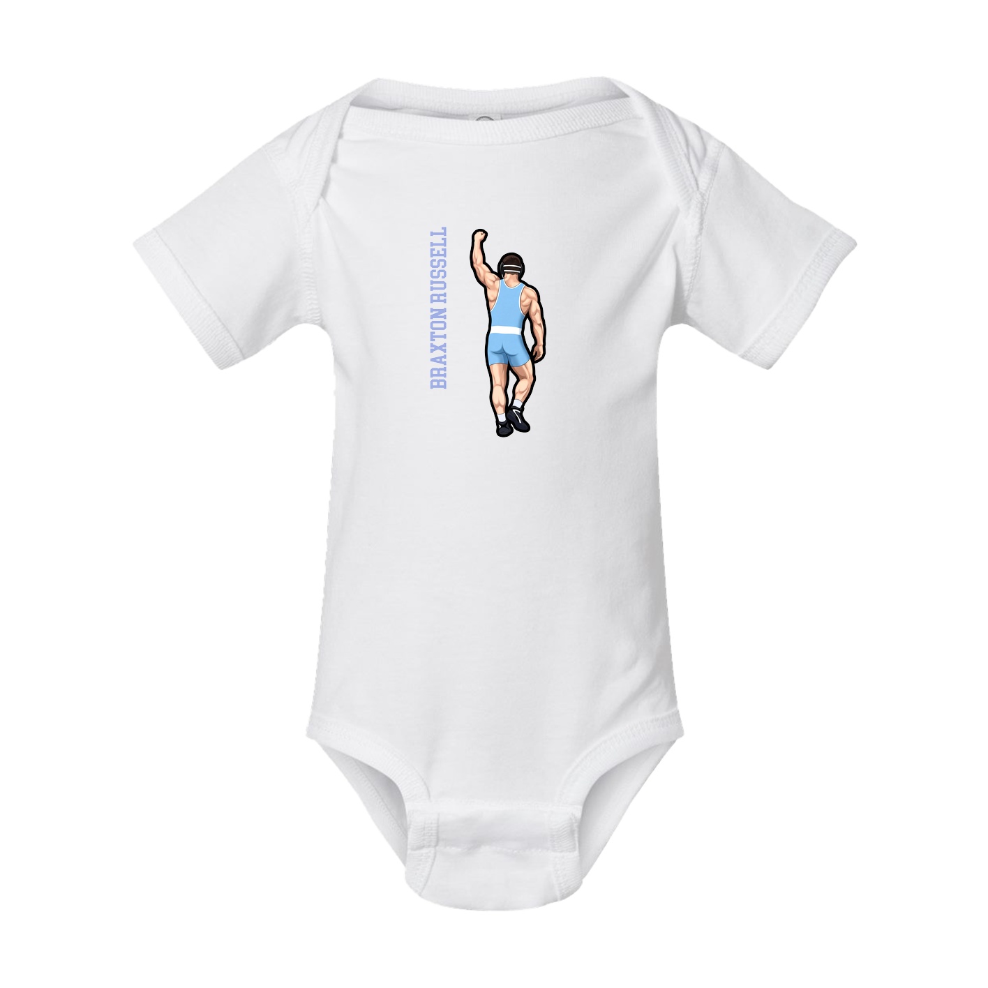 Baby Onesie — Name Vertical in White