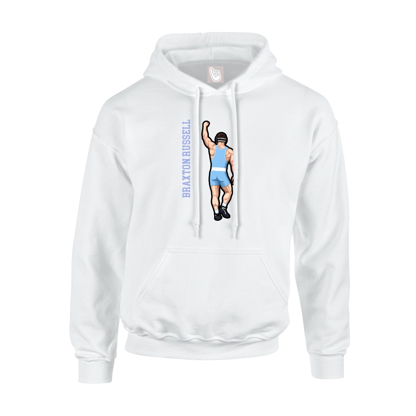 Hoodie — Name Vertical in White
