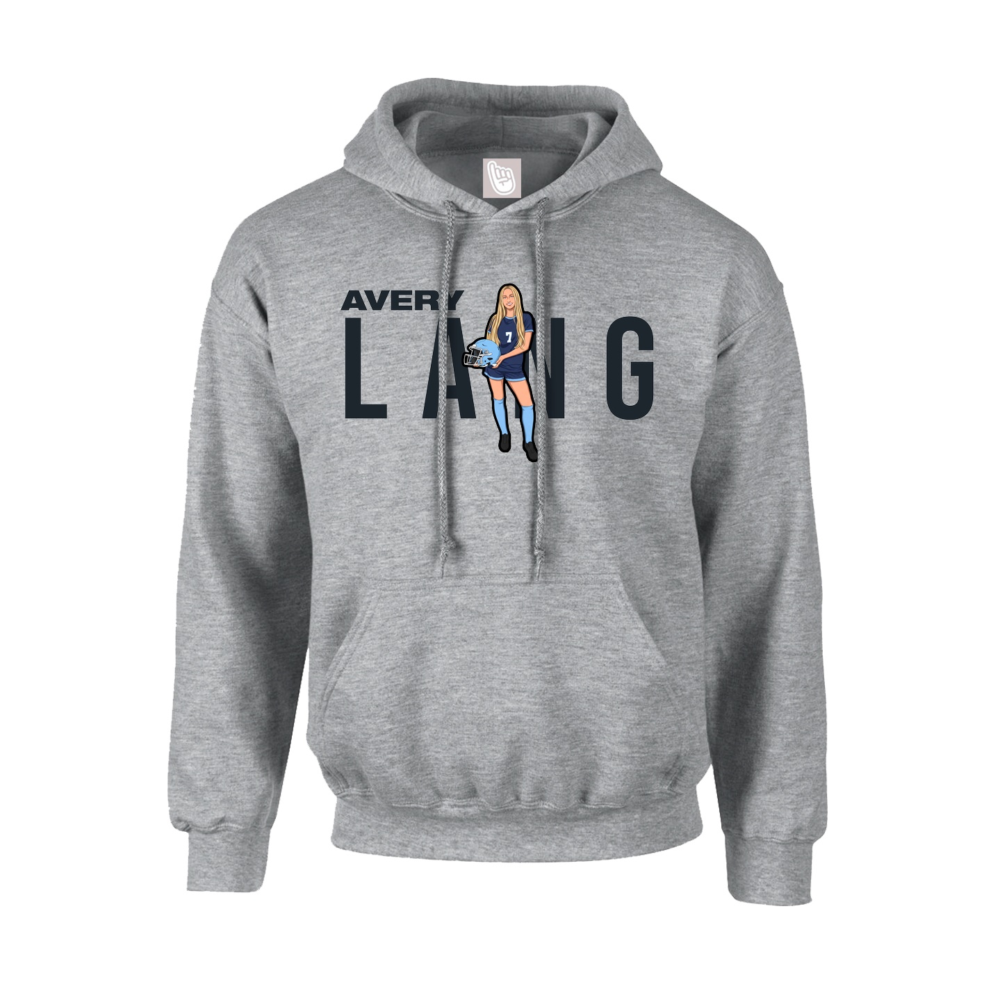 Youth Hoodie — Player Name in Grey