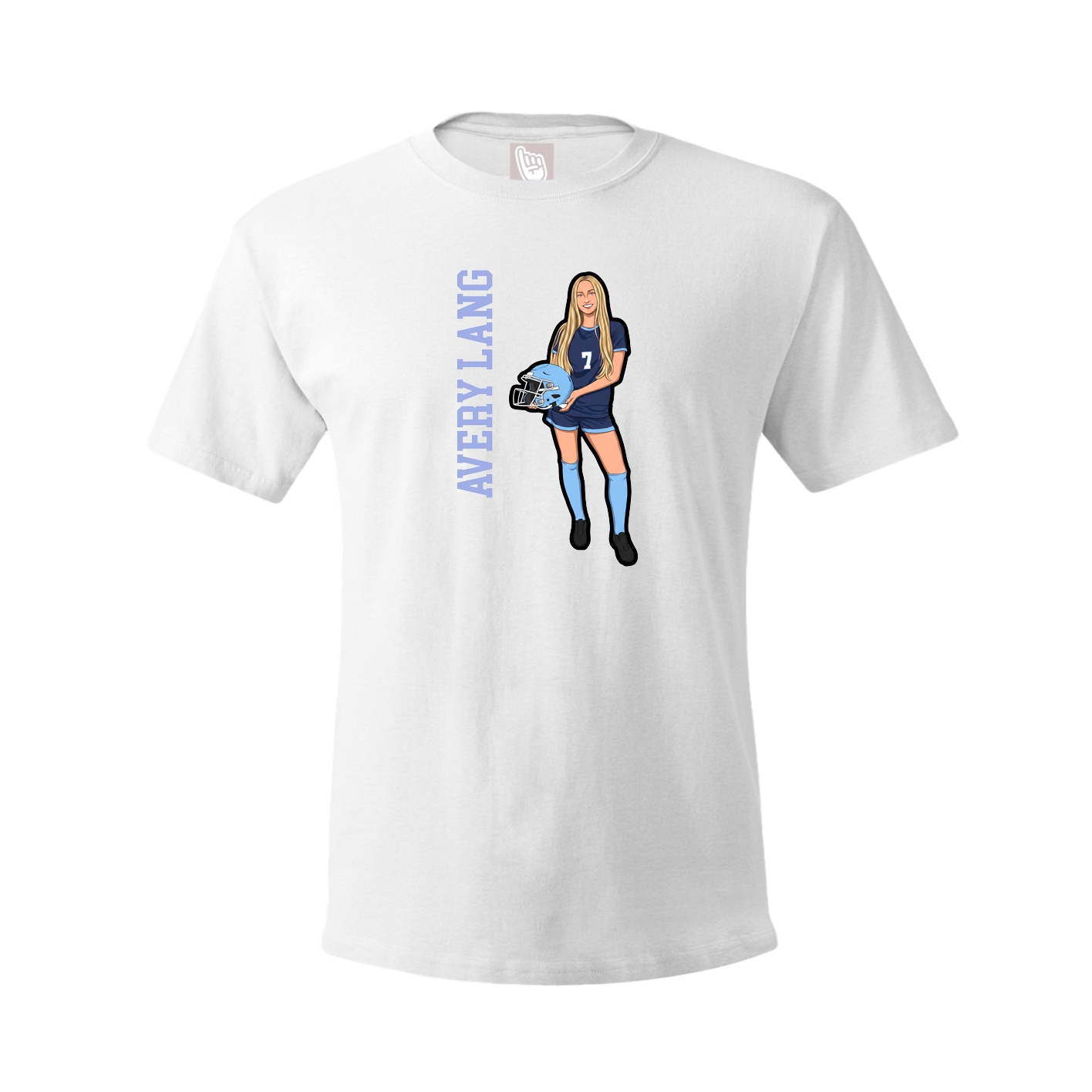 Youth Tee — Name Vertical in White