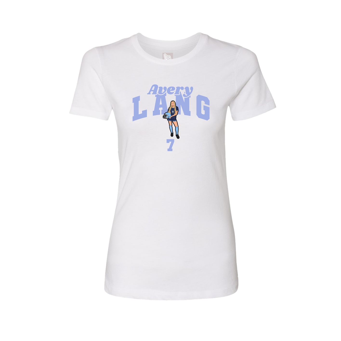 Fitted Women's Tee — Signature Arch in White
