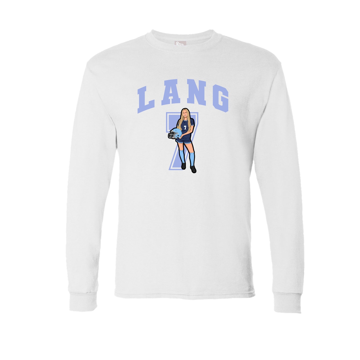 Long Sleeve Tee — Number in White