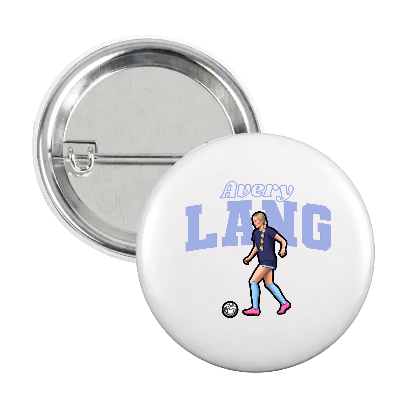 Game Day Button — Name Arch in White