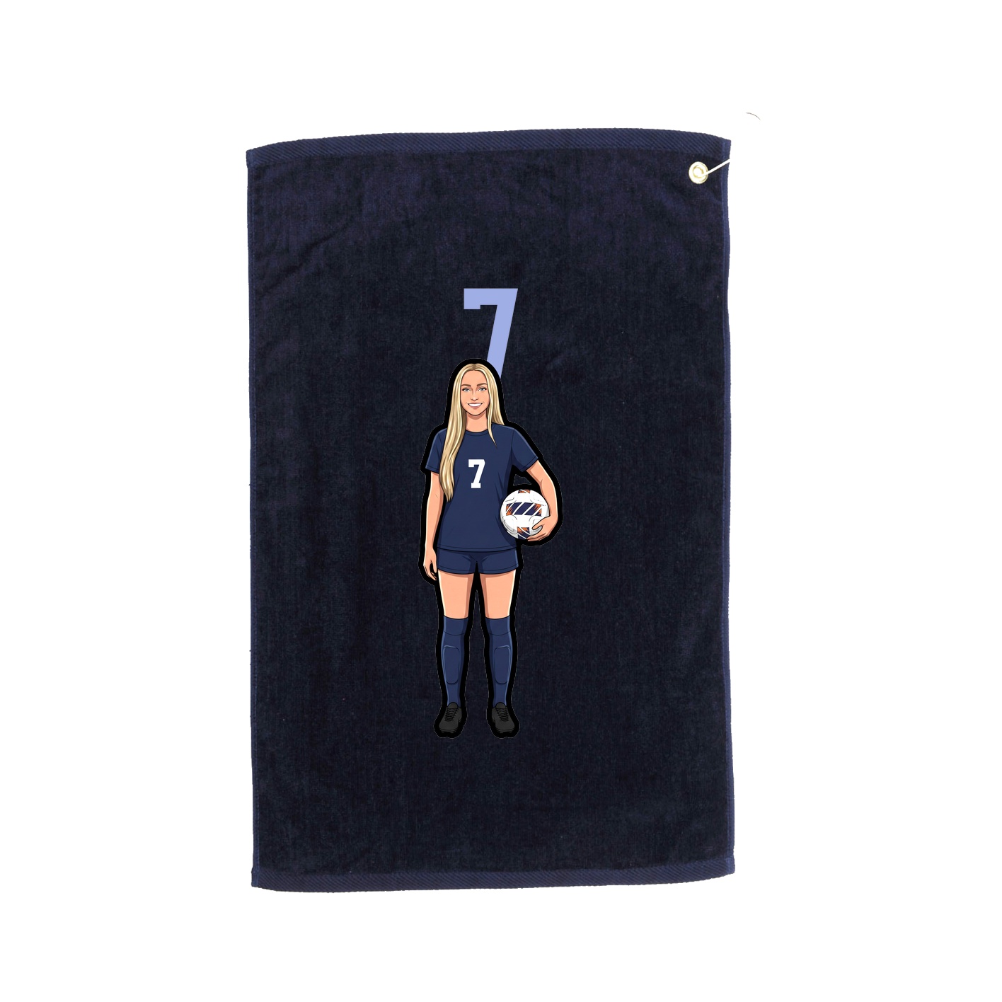 Golf Towel — Number Top in Navy