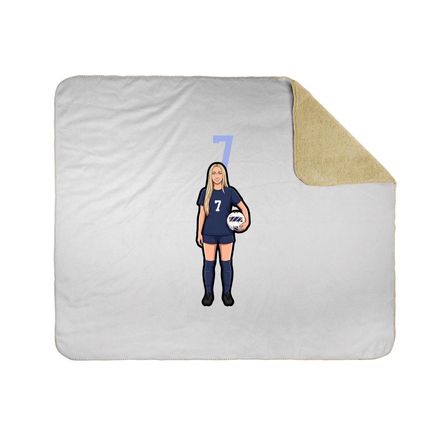 Throw Blanket — Number Top in White