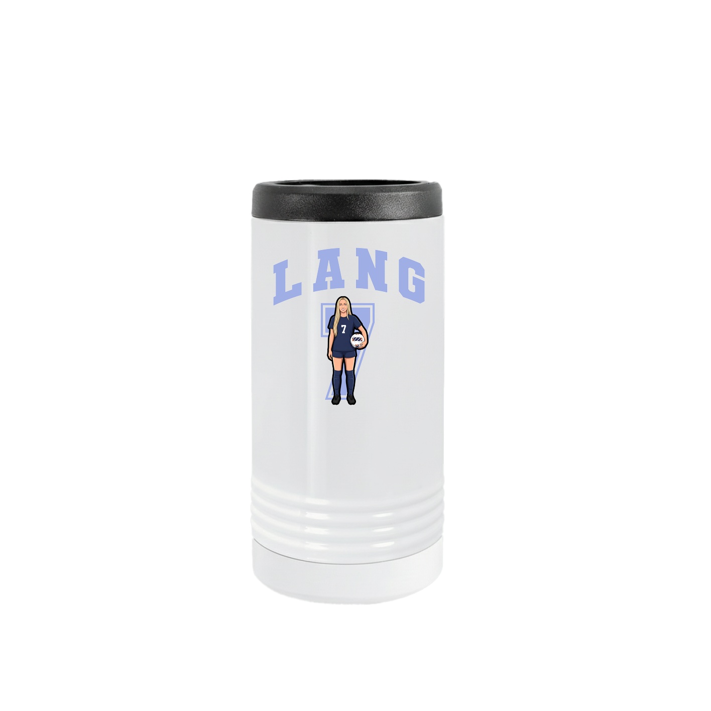 Slim Beverage Holder — Number in White