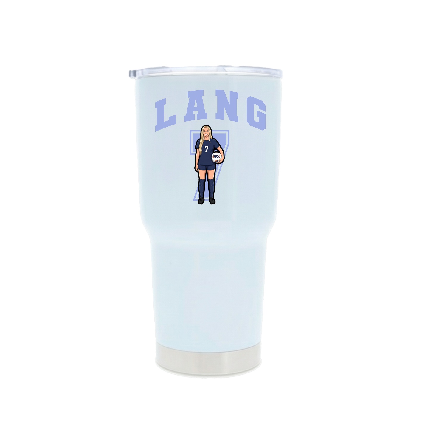 30oz Stainless Steel Tumbler — Number in White