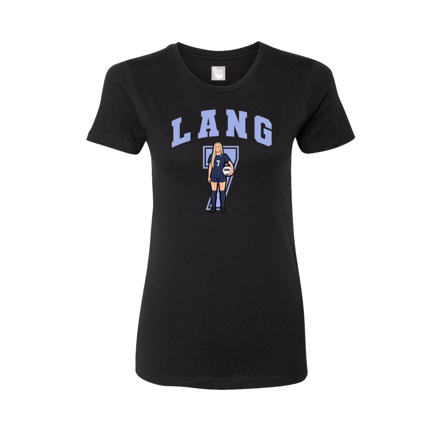 Fitted Women's Tee — Number in Black