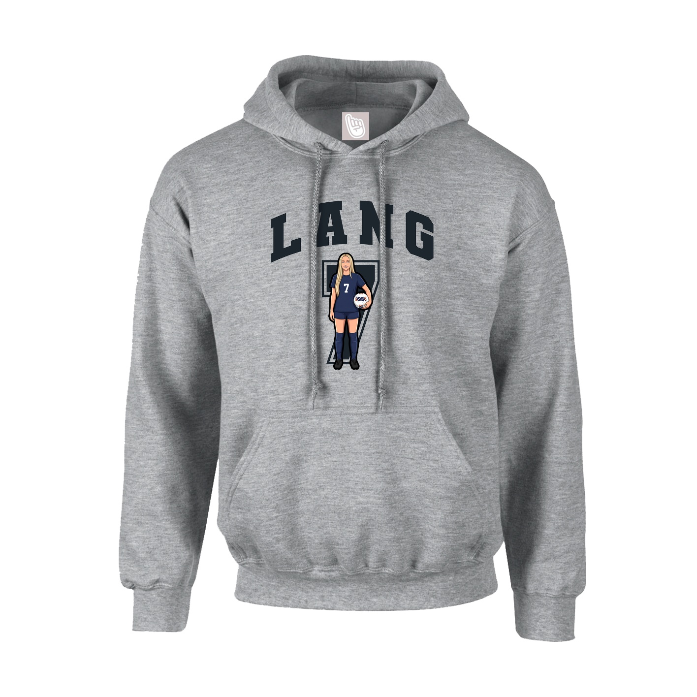 Hoodie — Number in Grey