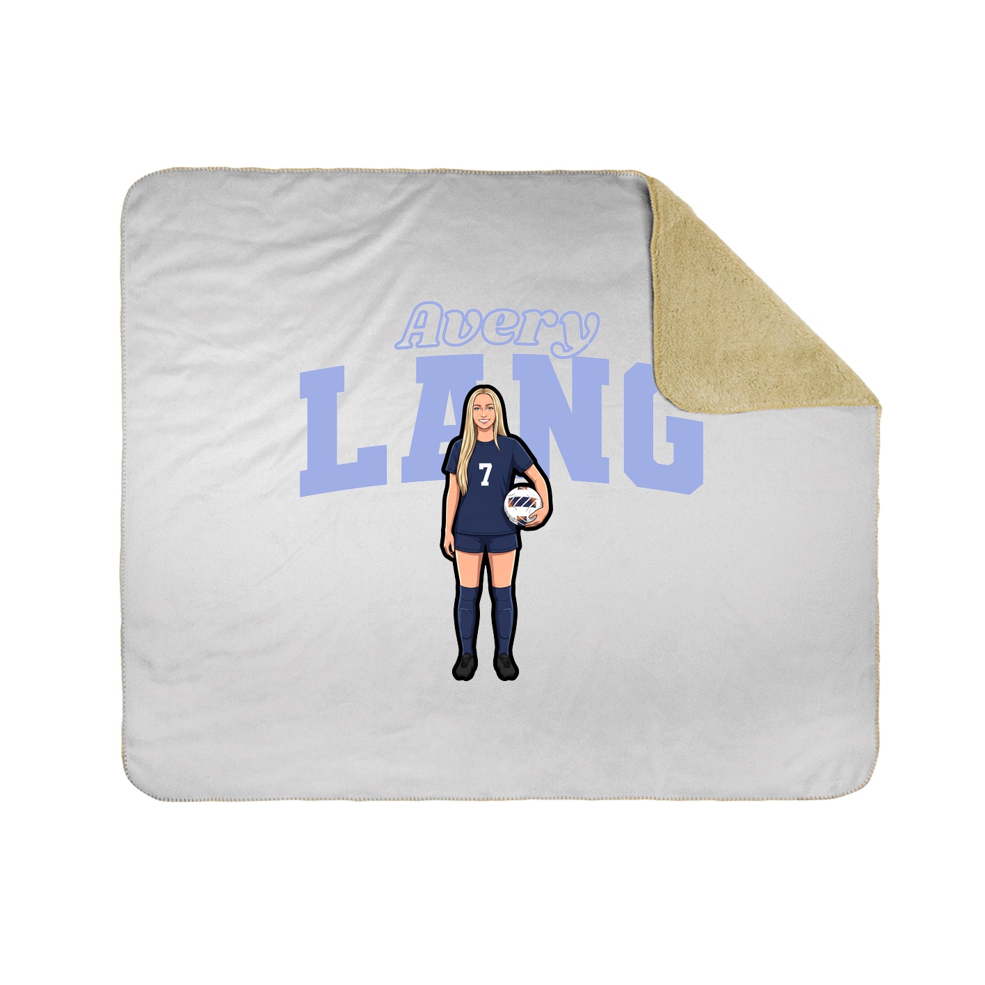 Throw Blanket — Name Arch in White