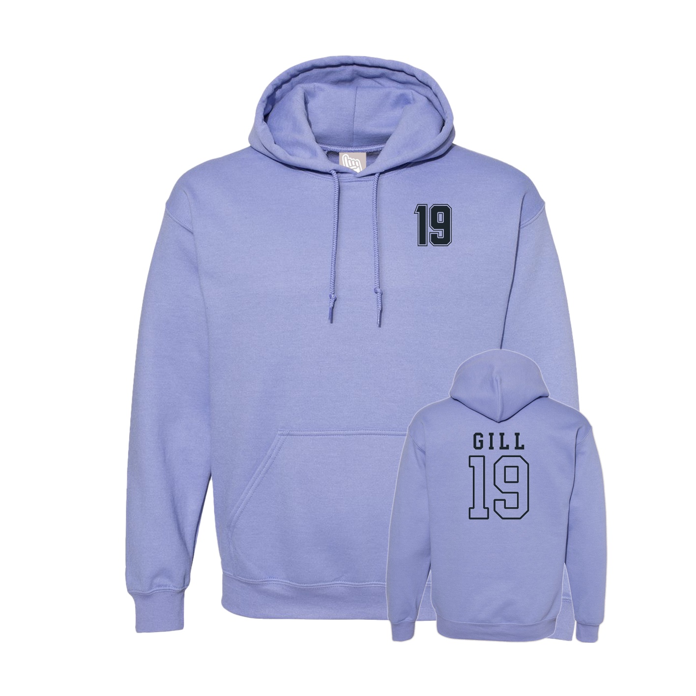 Hoodie — Chest Back in Purple
