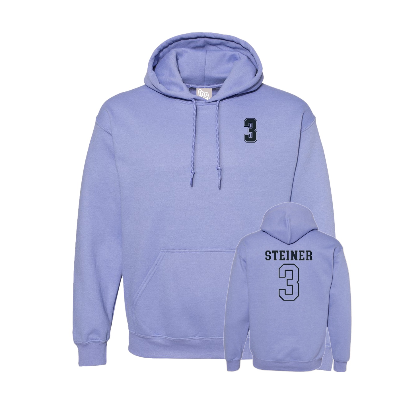 Hoodie — Chest Back in Purple