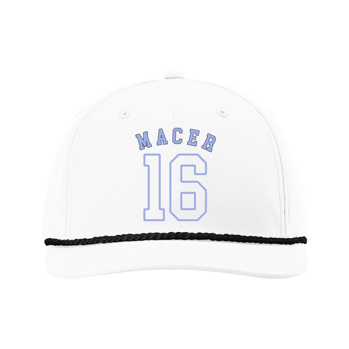 Five-Panel Classic Rope Cap — Shirsey Arch in White