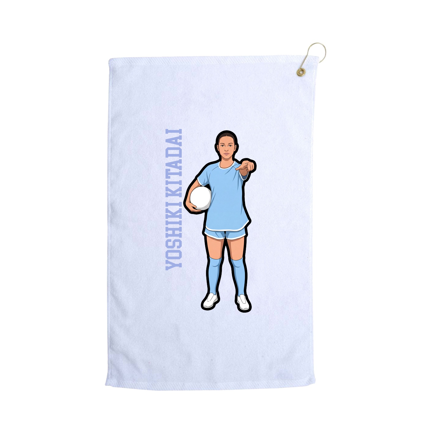 Golf Towel — Name Vertical in White
